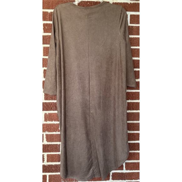 Wrangler High Low Brown Faux Suede Keyhole Neck Top Size XL - Picture 2 of 3